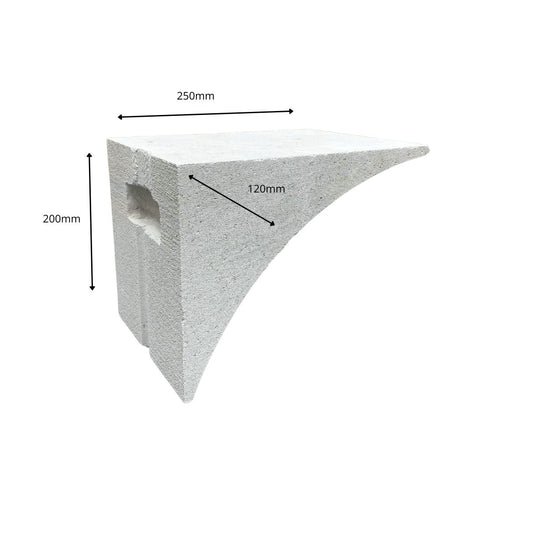 Gebogener Türausschnitt Porenbeton 250x200x200mm
